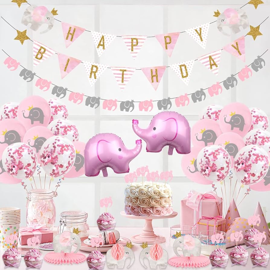 バルーンセット　子供　誕生日　パーティー Amazon | Y-KINZ 豪華40点 かわいいゾウさん 誕生日 バルーン